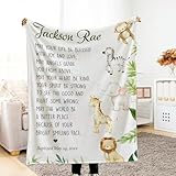 Baby Boy Baptism Blanket – Personalized Christening Gift with Name, Soft Religious Keepsake, Custom Christian Dedication or Spiritual Celebration