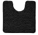 Kangaroo Original Shaggy Chenille Toilet Bath Rug, Oval U-Shape Contour Mat for Toilet, Washable, Mats Contoured for Toilets, Soft, Plush Carpet Rugs for Kids Tub, Shower, and Bathroom, Black