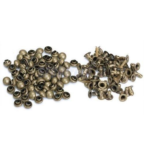 100pcs 10mm Single Cap Antique Brass Dome Rivets Studs Nailhead Rock Biker RV1210