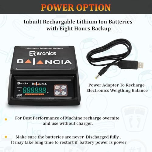 Image of Made In India, Dual Display Weight scale with 1 Year Warranty & 8 hours battery Backup 30 kg capacity, Weight Machine for Shop | Weighing Machine | Weighing Machine for Shop