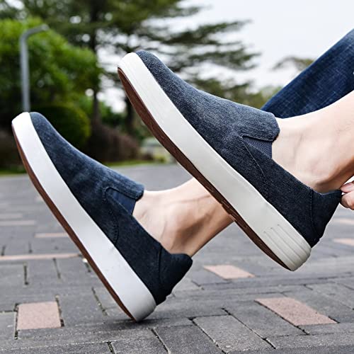 Image of konhill Mens Slip On Loafers Sneakers - Casual Knit Walking Shoes for Men, Lightweight Breathable Memory Foam Boat Shoes, Comfortable Slip-On Driving Loafers for Work Travel Beach