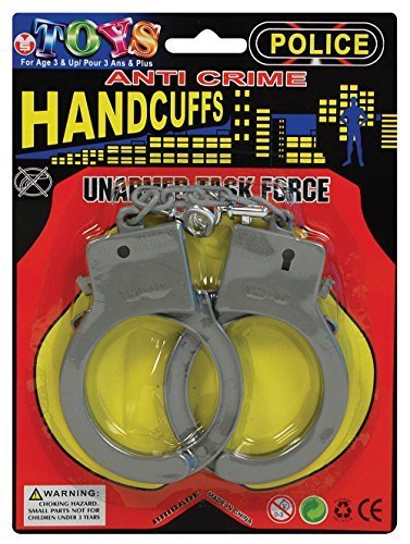 Plastic Handcuffs Joke for Prisoner Jail Convict Party Joke by Partypackage Ltd