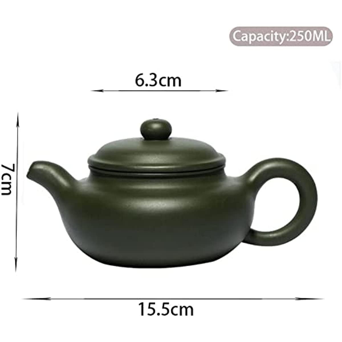 Théière Portable en Porcelaine, Service à thé Chinois, théière Classique Violette de 260 ML, Style Antique, avec Filtre et Finitions en Terre Crue Verte. Bouilloire élégante.