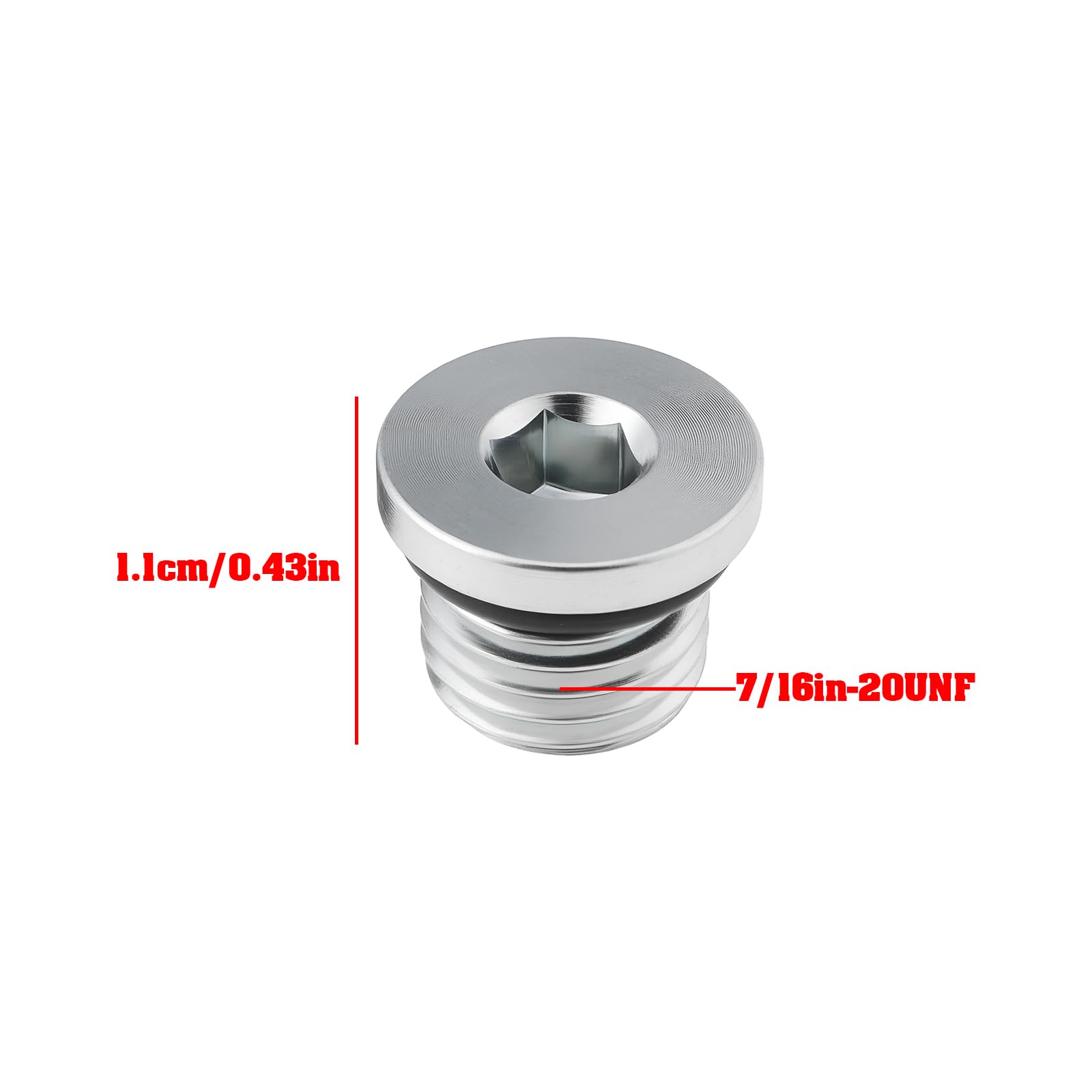Lot de 2 bouchons UNF en acier zingué 7/16"-20 UNF avec joint en caoutchouc pour applications basse et haute pression