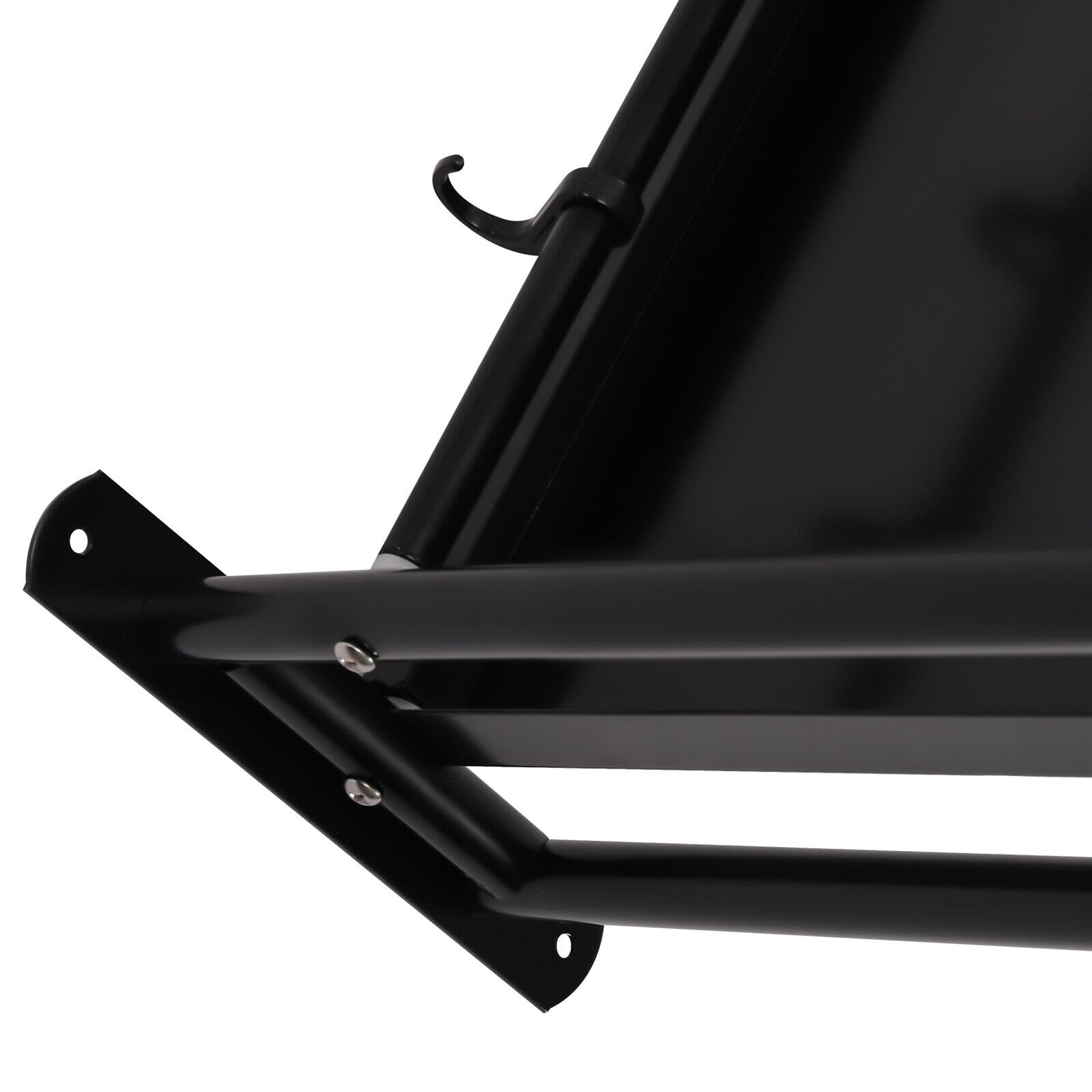 Soporte para microondas, estante de cocina, estante para microondas montado en la pared, con 6 ganchos móviles, acero inoxidable, soporte para microondas, estante de pared, estante de pared