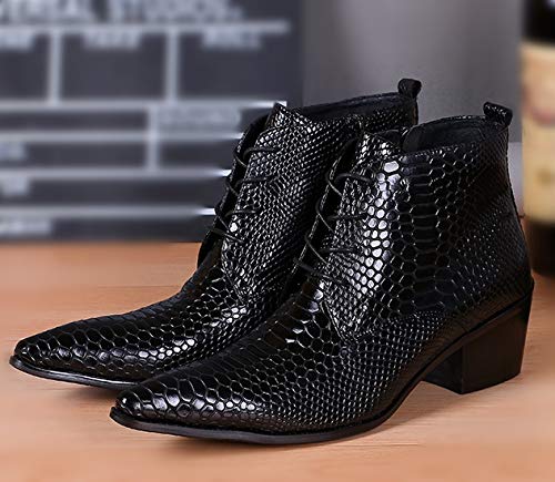 Men Ankle Boots Pointed Animal Pattern Zip Men Boots Show Holiday Business for Office Pure Leather3