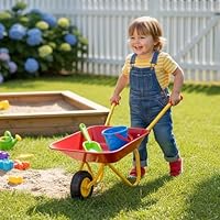 Metal Kids Wheelbarrow Garden Outdoor Construction Gardening Toys Play Tool | Toy, Play, Farm, Gardening | Childrens Wheelbarrow Kids Gardening Set
