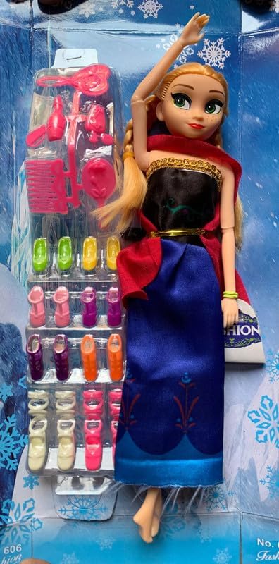 Toys Treasure Frozen Doll Set with Foldable and Movable Joints Doll for Kids and Fashion Accessories Doll Set for Girls, Girl Playing Doll (26cm) (B0DBG31NCJ) Amazon Price History, Amazon Price Tracker