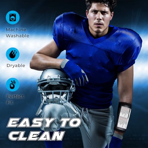 qb playbook wristband - football quarterback play wristbands for adult and youth - wrist coach for all sports with 3 compartments