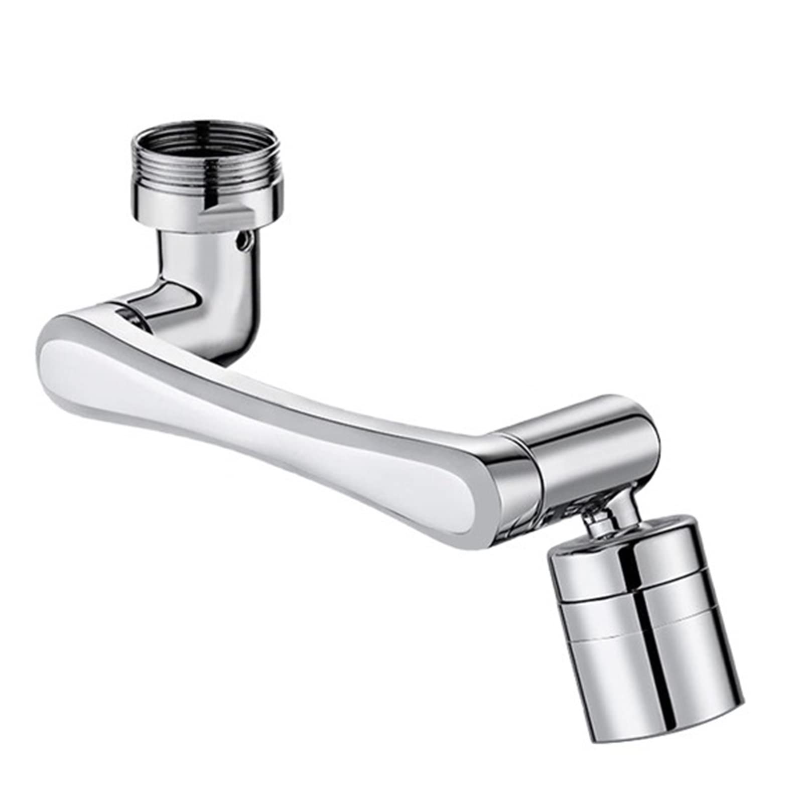 Eretyret 1440 Metal Head Copper Metal 1440° Rotatable Faucet Aerator Extender Universal Bubbler Anti Splash Filter Saving Water Nozzle For Kitchen Foldable Design(1440 Metal Head)
