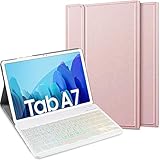 ♥ ELTD für Samsung Galaxy Tab A7 Tastatur.Die Tastatur wird von Magneten im Case gehalten und kann zur Nutzung außerhalb der Hülle einfach herausgenommen werden, ermöglicht bequemere typisierung.