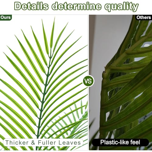 Image of 5ft Artificial Phoenix Palm Tree, Faux Coconut Silk Tropical Fake Palm Plant for Indoor Outdoor Home Office Patio Bathroom Pool Coastal Decor(Set of 2)
