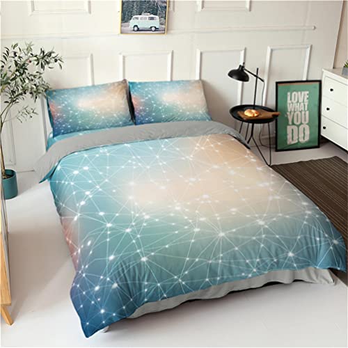 Tomifine Magique Housse de Couette Galaxie Arc-en-Ciel Parure de Lit pour Enfants et Filles Femmes 1 Housse de Couette et 2 taie d'oreiller Microfibre (140x200 cm,Bleu) Cover