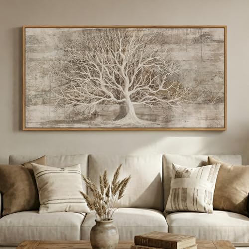 Large Framed Tree of Life Wall Art for Living Room,
