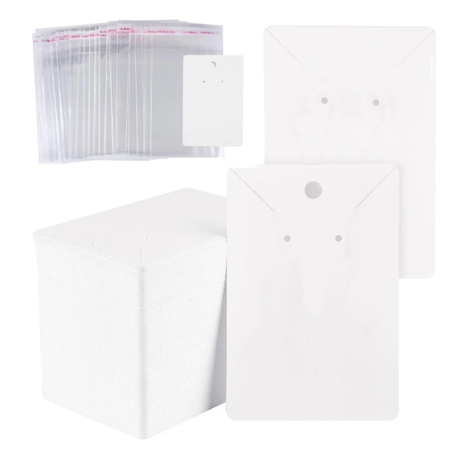 EDvkrgqx Earrings Necklace Display Cards, Earring Cards 100 Sets 6x9cm Multicolor Paper Jewelry Display With Self Adhesive Bags(Color03)