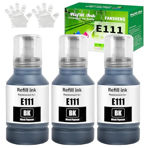 FANSHENG 111 tusz kompatybilny z Epson 111 C13T03M140 butelki atramentowe do ET-M1100 ET-M1120 ET-M1140 ET-M1170 ET-M1180 ET-M2120 ET-M2140 ET-M2170 ET-M2170 ET-M2120 3140 cm ET-M3170 ETM3180 (3