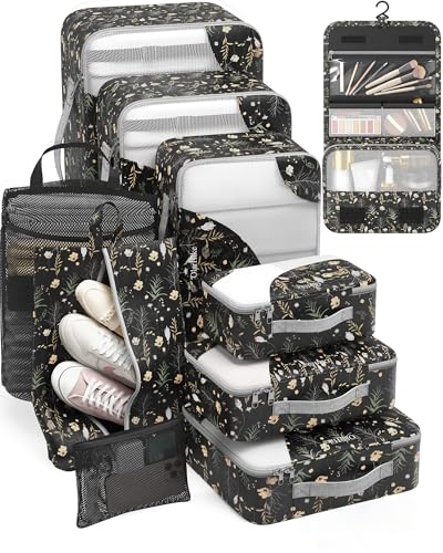 Image of OlarHike 10 Set Packing Cubes for Travel,Gifts for Women Mom,Anti-Tearing Suitcase Organizer,with Over 1000 pcs Mesh Holes,Vacation Essentials & Accessories for Cruise Ship