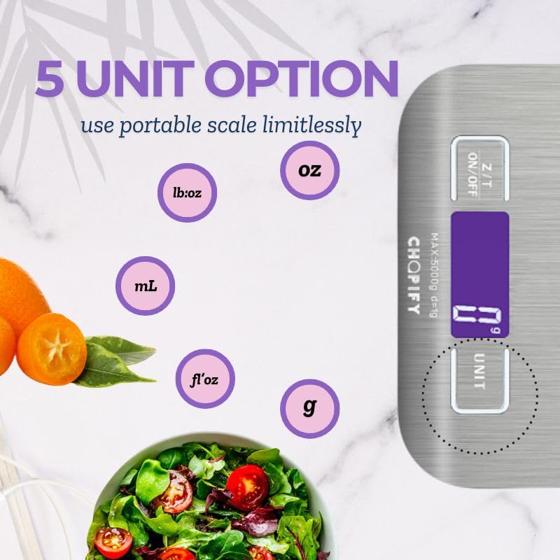 Miniatura 4 de Báscula de alimentos, báscula digital de cocina, gramos y onzas para hornear y cocinar, 6 unidades con función de tara, pantalla LCD, 11 libras