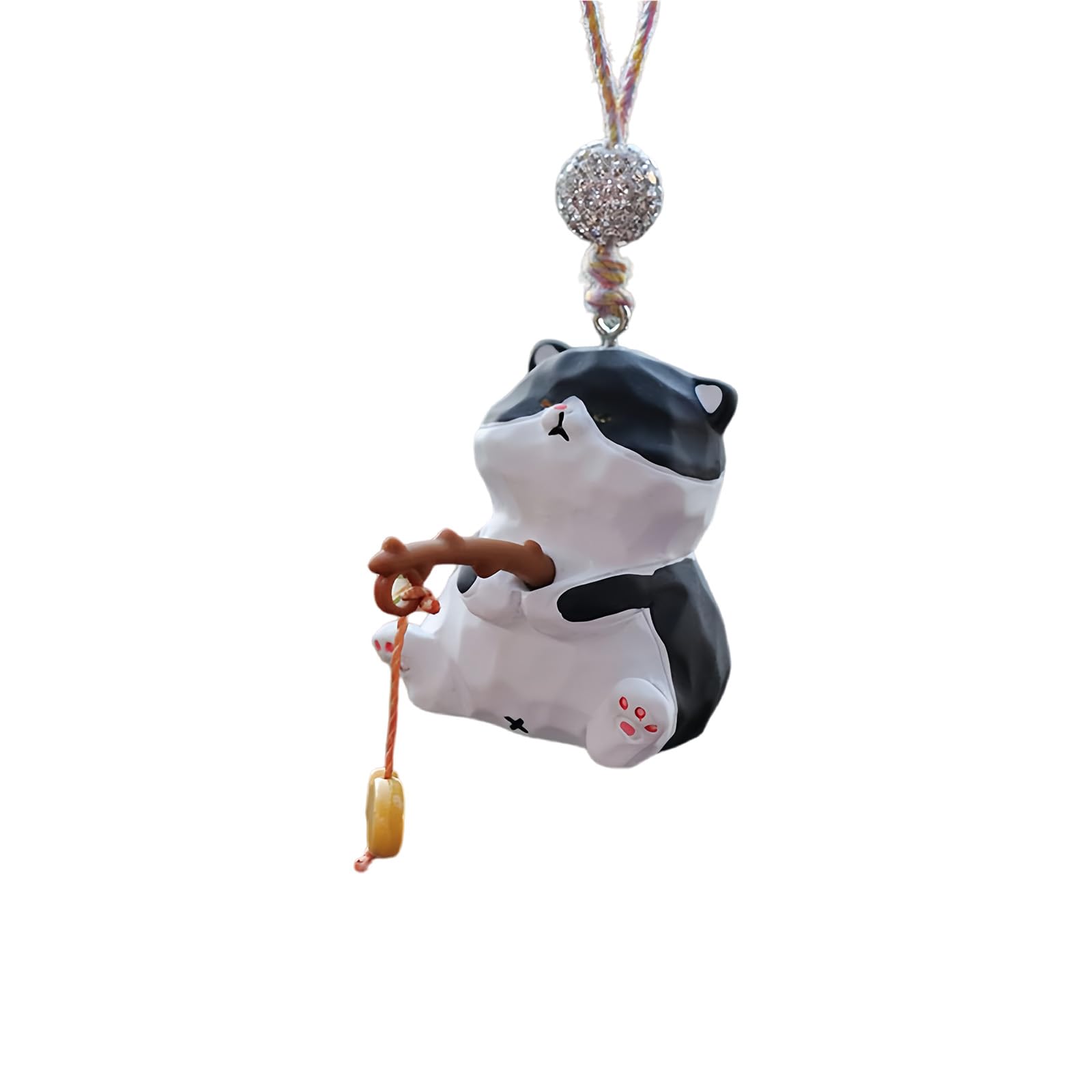Cats Car Hanging Ornament Cars Rearview Mirrour Pendant Car Decors Resin Cats Figurines for Home Decors Mirrour Pendant