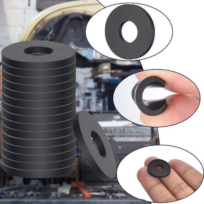 Miniatura 7 de 60 arandelas planas de goma para arandelas de goma de 0.787 in de diámetro exterior x 0.315 in de diámetro interior x 0.079 in de grosor, arandelas