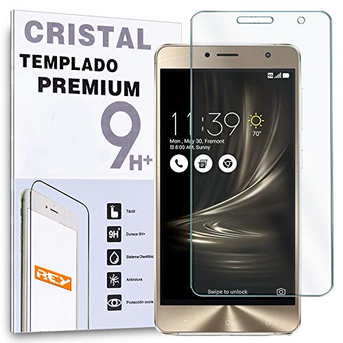 REY Protector de Pantalla para ASUS ZENFONE 3 Deluxe 5.5' (ZS550KL), Cristal Vidrio Templado Premium