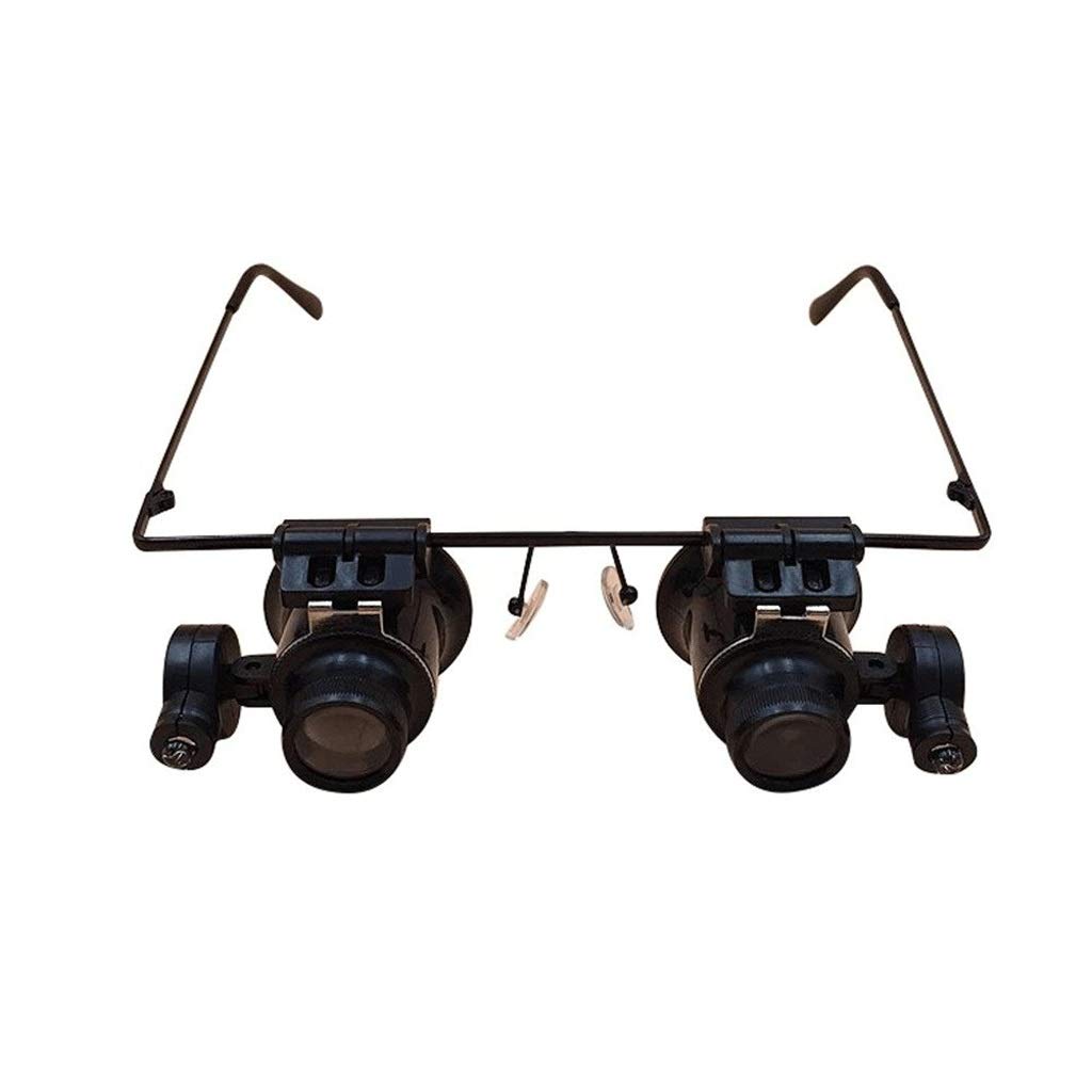 Lupenbrille, Vergrößerungsbrille mit Licht, Stirnbandlupe mit Beleuchtung für Juwelierreparaturuhren
