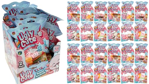 JA-RU Mini Axolotl Squishy Toy – Mochi Squishy Animals (36 Pack, 2 Toys Each) Stretchy Food-Themed Axolotl Toys for Kids, Sensory Stress Relief Toy, & Axolotl Party Favors. 4741-36s