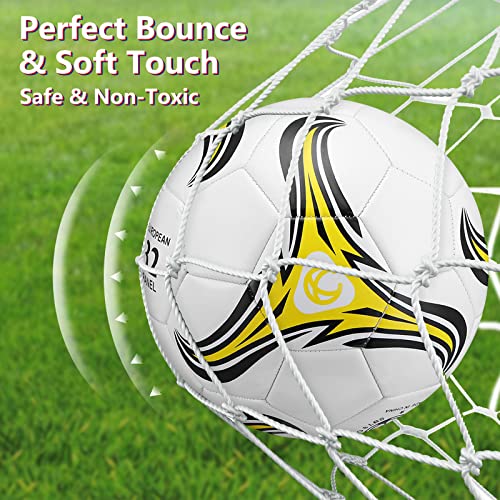 Tradder 4 Pcs Soccer Ball With Pump Official Size 4 5 Outside Sport Soccer Ball Soccer Stuff For Kid Teen Boy Girl Game Training Practice Youth Soccer Outdoor Players (Mixed Style, Size 5) #TOP4