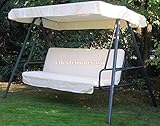 EFFETTO CASA Cuscinatura Dondolo da Giardino (170 cm Ecru + tettuccio)