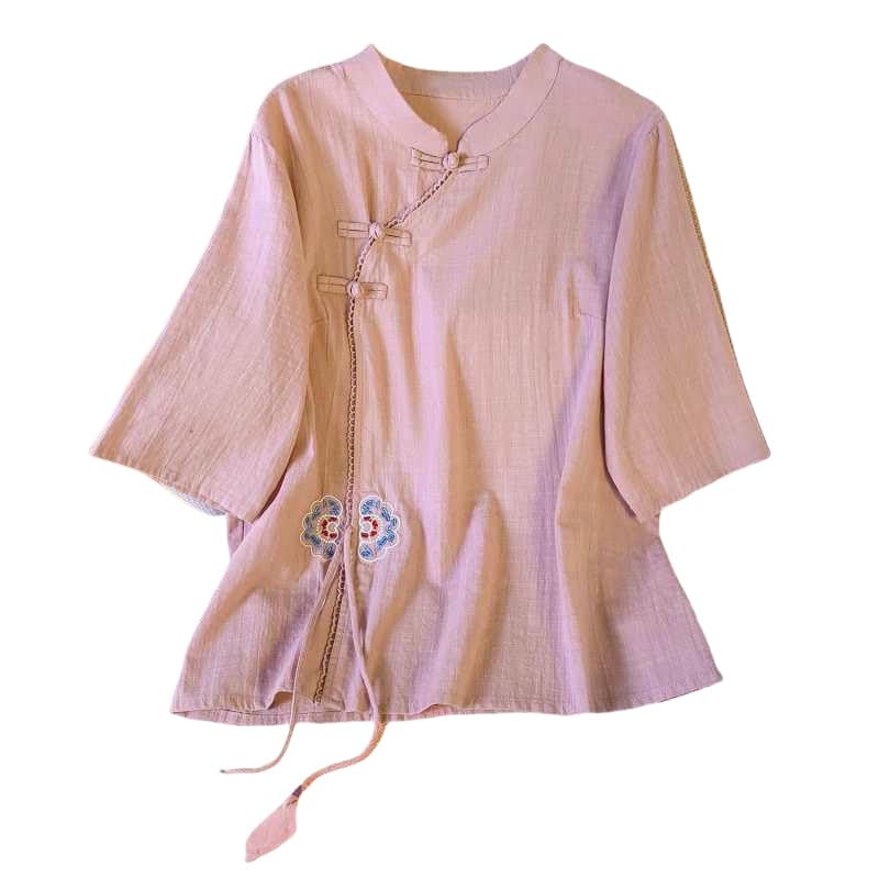 Tenue d'été en coton et lin anti-chaleur pour femme active