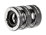Movo MT-FT47 3-Piece AF Chrome Macro Extension Tube Set for Micro 4:3 Mount Mirrorless Camera System (Compatible with Olympus Pen, Panasonic Lumix, BMCC) with 10mm, 16mm and 21mm Tubes
