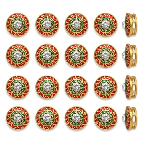 Image of Satra Traders Meenakari Beads for Jewelry Making,DIY Crafts | Size : 12mm | Qty : 12pcs | MKB74 | Red