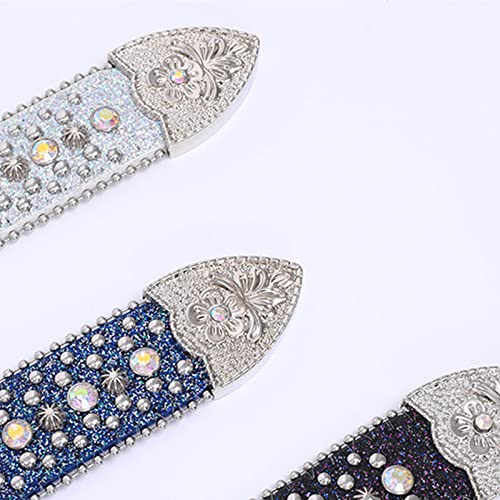 Women Rhinestones Belt For Jeans Dress Men Western Cowgirl Studded Faux Leather Costume Accessories Rhinestones4