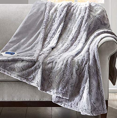 BLACK FOREST DECOR North Bend Oversized Heated Throw - Gray