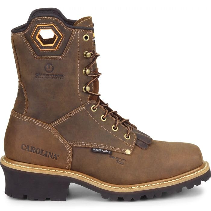Carolina Coppice Composite Square Toe Waterproof Logger Boots for Men - Comfort Footbed, Oil- & Slip-Resistant Rubber Outsole, EH-Rated2