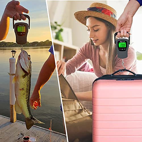 Fishfun Fish Scale Fishing Scale, 110Lb/50Kg Luggage Scale, Backlit Digital Hanging Hook Scale With Tape Measure Comfortable Large Handle - Fishing Gifts For Men #TOP4