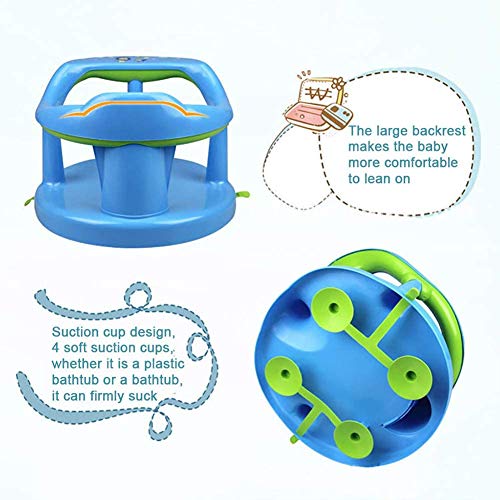 Baby Tub Chair Seat,Baby Bath Seat for Tub Sit Up,Baby Shower Chair,Newborn Baby Bath Seat,Infant Cute Bathtub Support,with Backrest Support and Suction Cups Tub Seats for Babies (Blue)