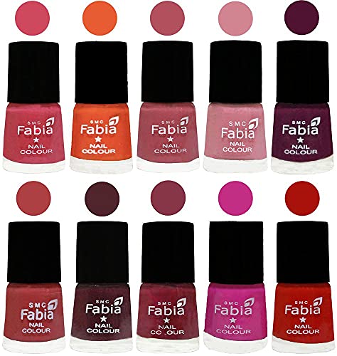 Image of ALL IN ONE (PACK OF 10), Long Lasting Glossy Nail Polish, 6 ml Each, All Vibrant Colours,02134