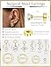 Hypoallergenic 14K Gold Plated Silver Earrings for Women - Surgical Stainless Steel Hoop Cartilage Earrings Set Small Flat Back Stud Stacks with CZ Charm Helix Conch Tragus Piercing Jewelry G