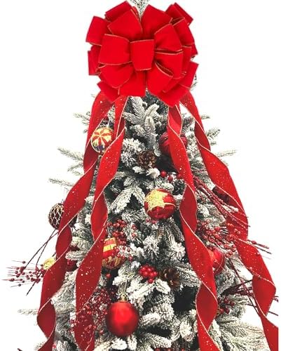 Amazon.com: Christmas Large Bows Gift Boxed, 45x12 Inches Gold Wired ...