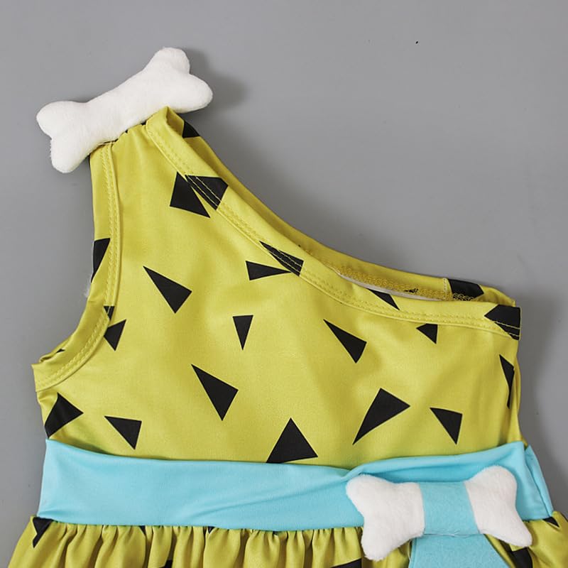 Lito Angels Flintstone Pebbles Fancy Dress Up Costume with Headband for Infant Baby Girls Age 18-24 Months, Yellow - Image 4
