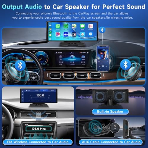 Podofo radio para carro con pantalla 10.26 pulgadas y cámara miniatura 4