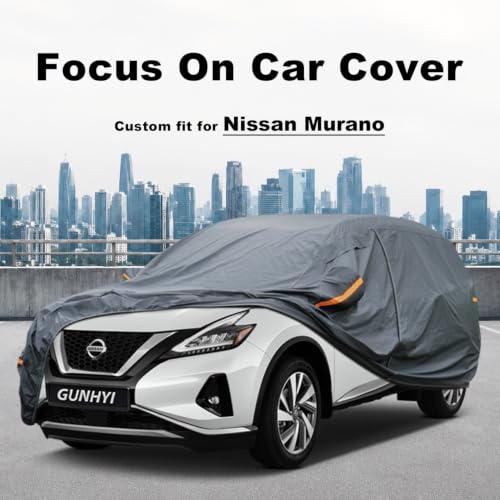 Image of GUNHYI Premium Car Cover Custom Fit Nissan Murano (2002-2026), 16 Layers Heavy Duty Car Cover Waterproof All Weather with Zipper Door for Sun Rain Snow Dust Uv Protection