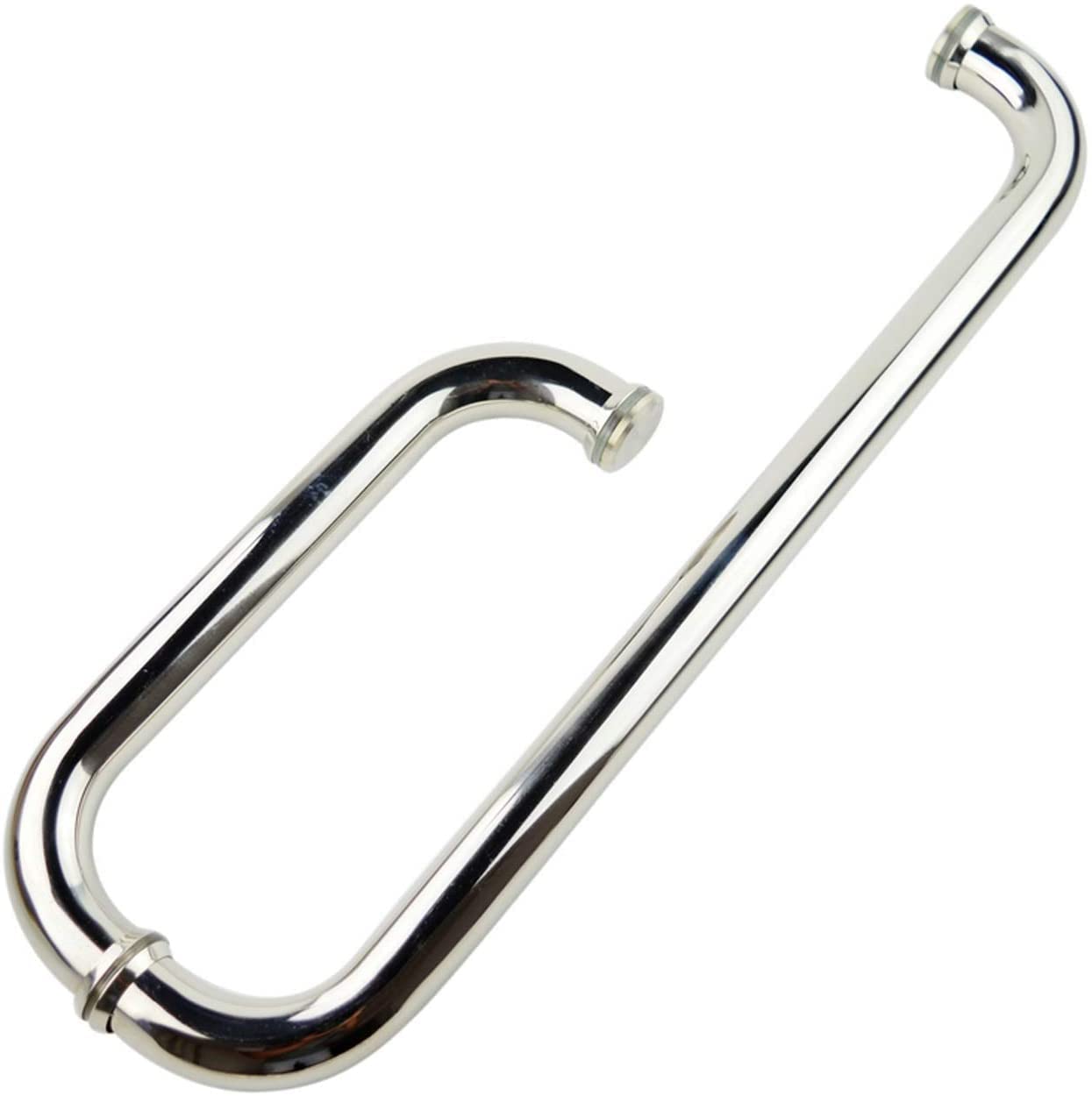 HYLYGFH Bathroom Shower Door Handles Sets, 304 Stainless Steel Pull Push Replacement Single Door Inside and Outside Glass Door Handle for Hotel