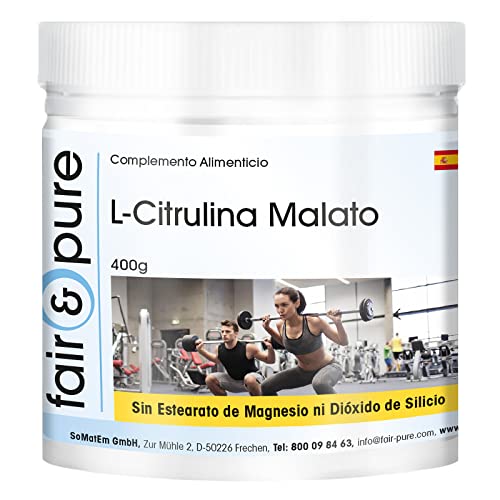Fair & Pure® - L-Citrulina en polvo - Malato - Sustancia pura - Sin aditivos - Sin azúcar añadido - Neutra - 400g