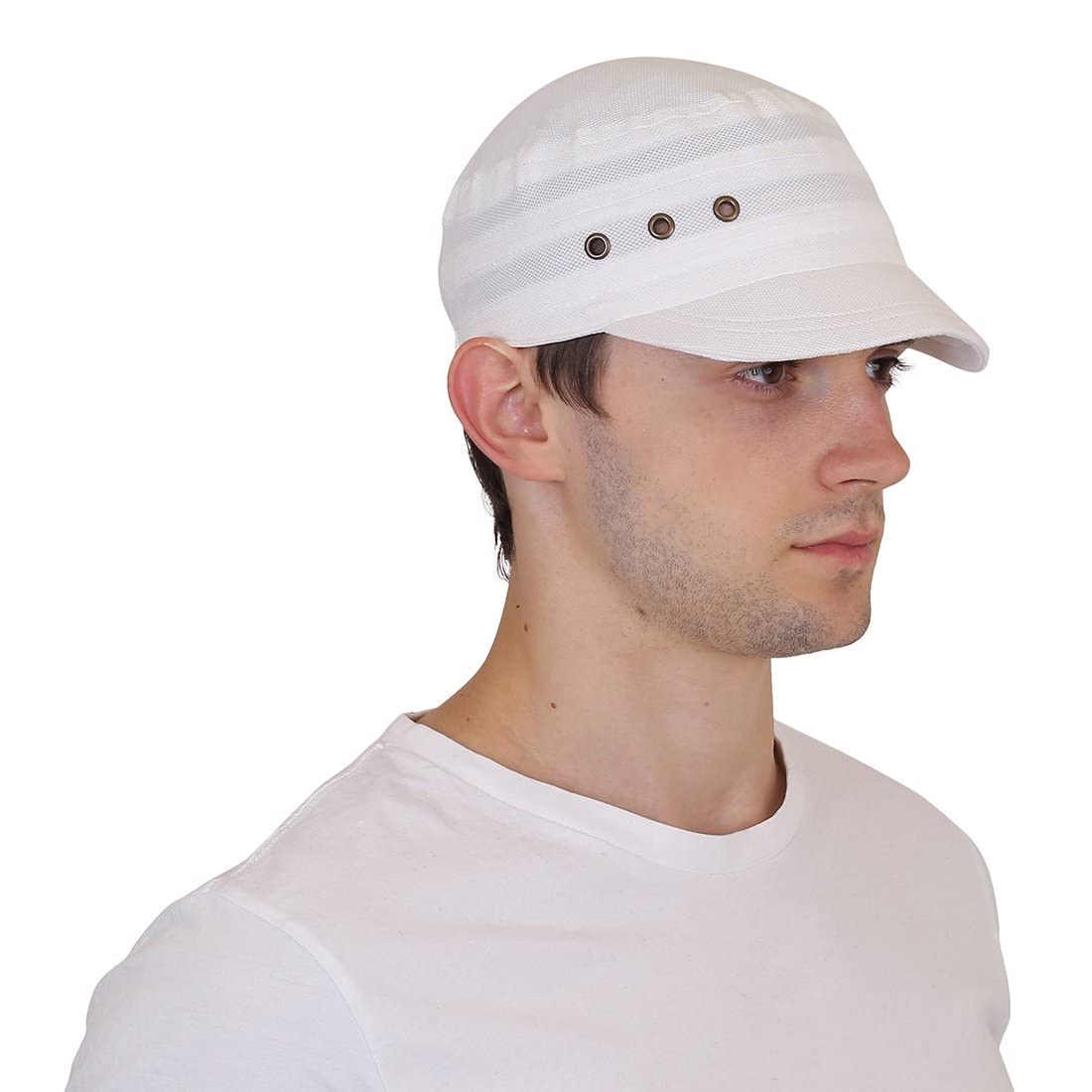 NEON ROCK Summer Men and Women Foldable & Breathable Cotton Pocket Cap for All Sports and Outdoor Activities, Easy to Carry (Free Size), White, One Size