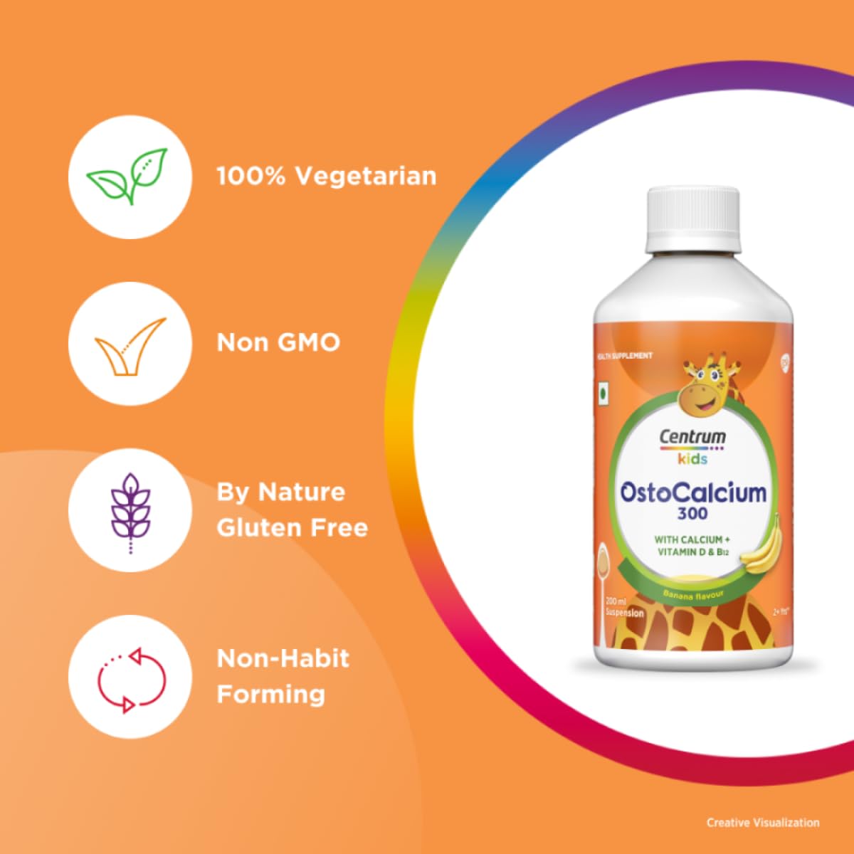 Centrum OstoCalcium Kids 300 Suspension | Vit D & Calcium to support Growth, Strong Bones & Teeth |200ml, Liquid Centrum OstoCalcium Kids 300 Suspension | Vit D & Calcium to support Growth, Strong Bones & Teeth |200ml, Liquid