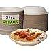 [25 Pack] 24 oz Round Disposable Compostable Paper Bowls Heavy-Duty, Eco-Friendly Natural Bagasse Unbleached, Heat Resistant, 100% Biodegradable Salad Bowls Alternative to Plastic