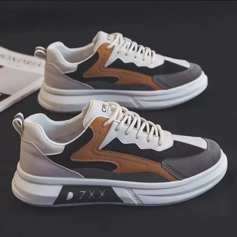 Image of Casual Sneakers Colour Full Block Shoes for Boys and Men Sneakers for Men (Brown)