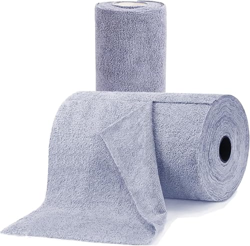 Image of Microfiber Cleaning Cloth Roll, 25Pcs, 4000 Times Washable - 10X Cheaper Than Paper Kitchen Towel Roll - Ultra Absorbent Lint Free Microfiber Cleaning Cloth for Kitchen - Tearable, Reusable